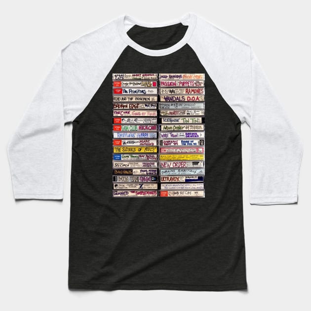 80s Rock Band Music Cassette Tapes Baseball T-Shirt by HipHopTees